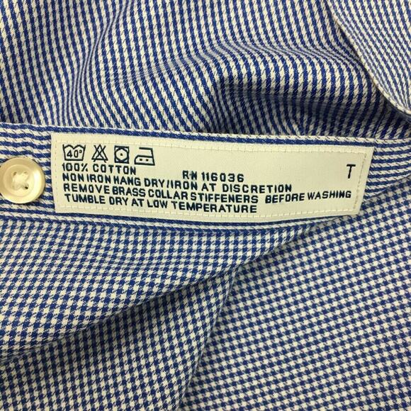 Charles Tyrwhitt Mens Dress Shirt Blue White Striped Collared Non Iron 16-36 - Picture 7 of 7